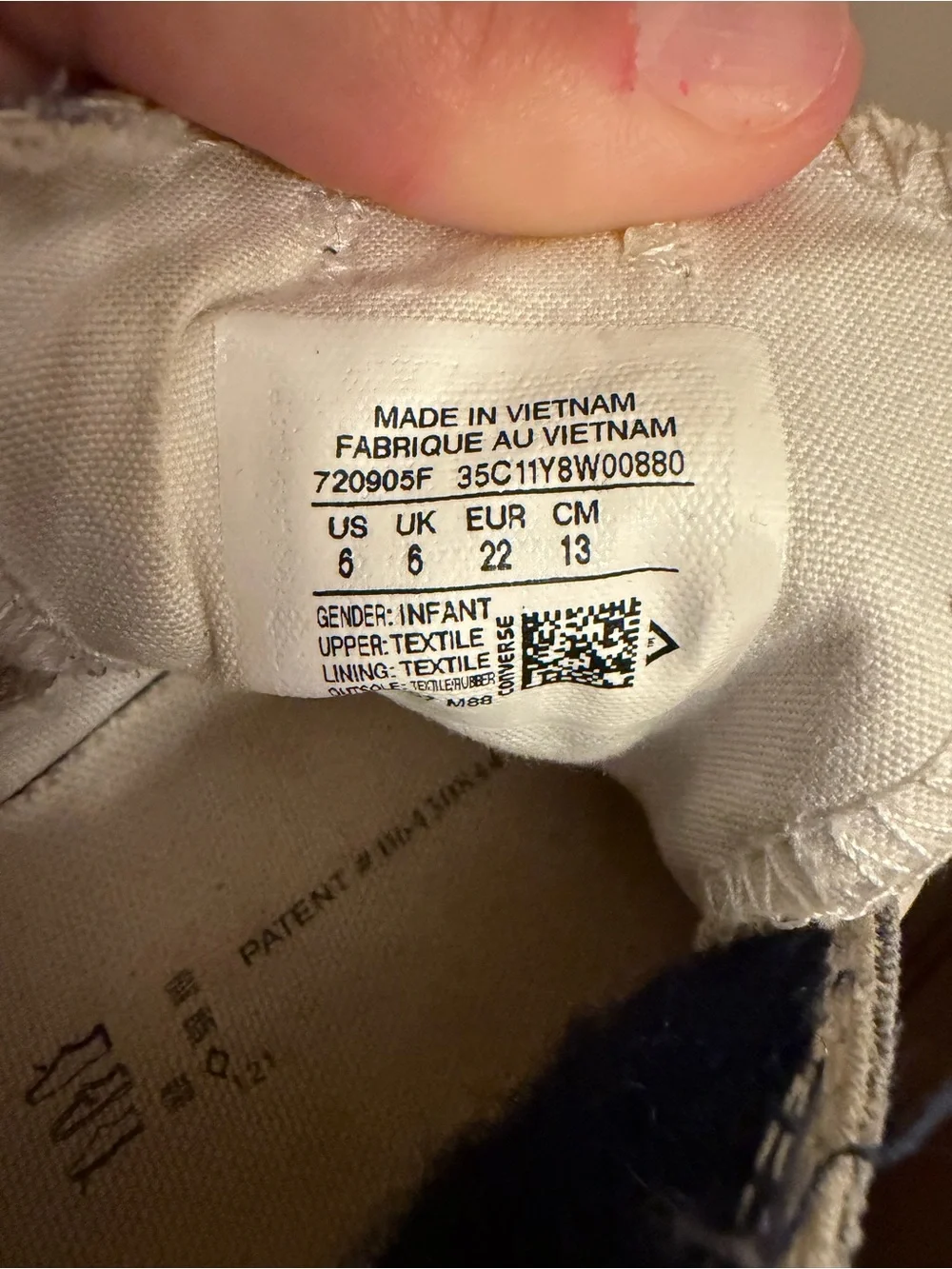 Converse Chuck Taylor All Star Blue Denim Slip On Hook Loop Infant Sneakers 6